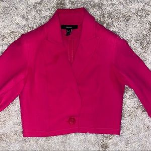 Hot Pink Cropped Blazer | Size Small | Forever 21